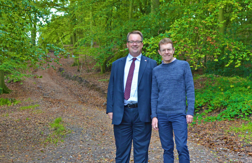 Mike Wood and Andy Street at Ridgehill Woods in South Staffordshire