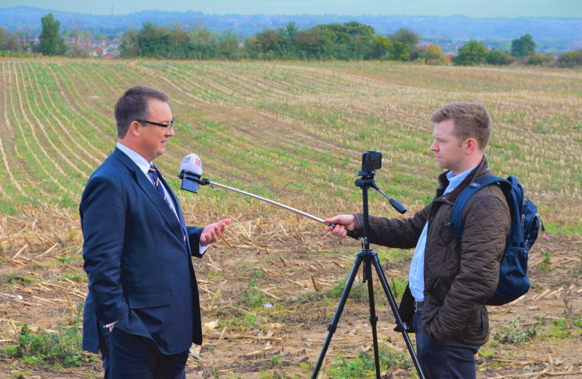 Mike being interviewed by LBC Radio about his campaign to save Green Belt sites