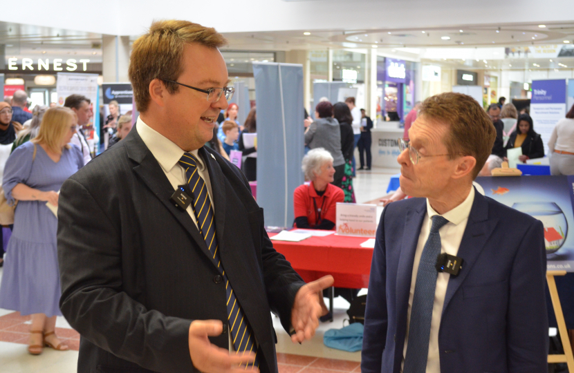 Mike with West Midlands Mayor Andy Street at the 2023 Jobs & Skills Fair