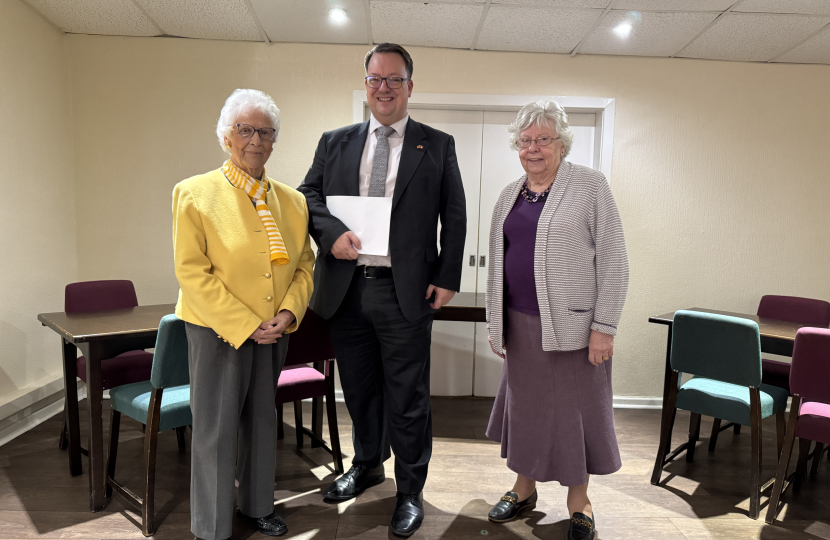 Mike with Ann Rogers and Pauline Berrington at the Kingswinford Ladies Luncheon Club