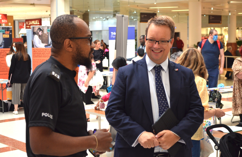 Mike Wood MP at one of his previous Jobs & Skills Fairs