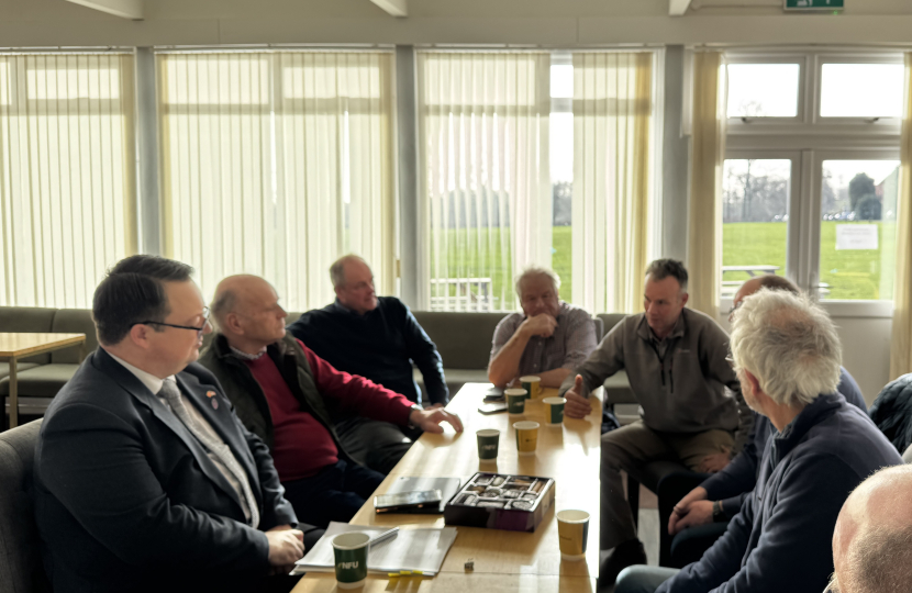 Mike Wood MP meeting with local farmers and NFU representatives in Enville