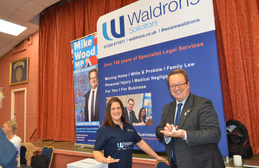 Mike with Lisa Martin-Booth of Waldrons Solicitors at his 2024 Older People's Information Fair