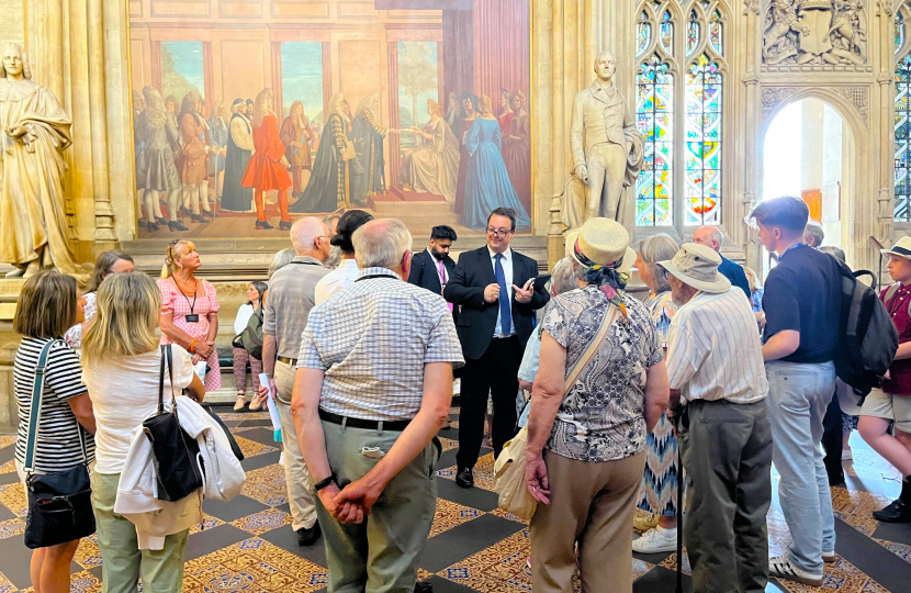 Mike with residents on a previous tour of Parliament