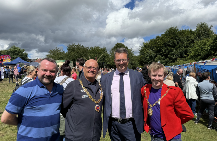 Mike with Cllr Martin Perry, Cllr Vince Merick and Cllr Dan Kinsey at this year's Wombourne Carnival