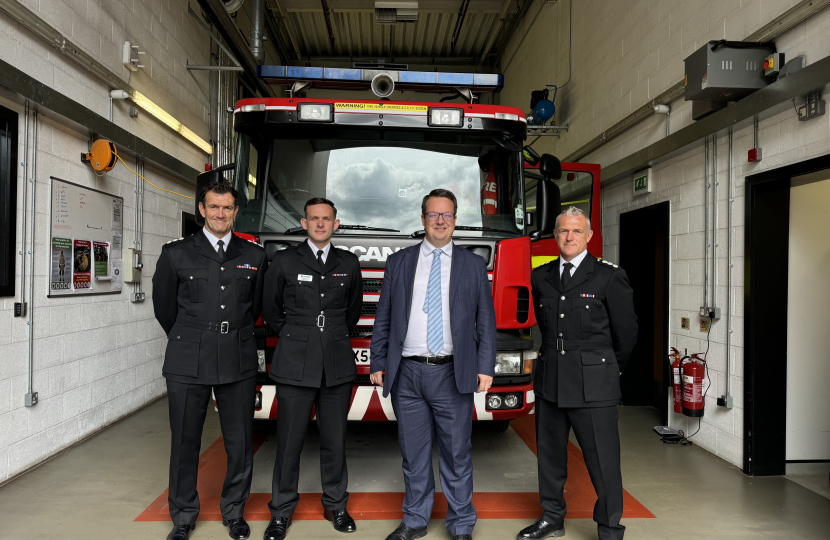 Mike with Stuart Ruckledge (Station Manager), James Green (Lead Officer) and Russ Brown (Station Manager) at Bilbrook and Codsall Community Fire Station