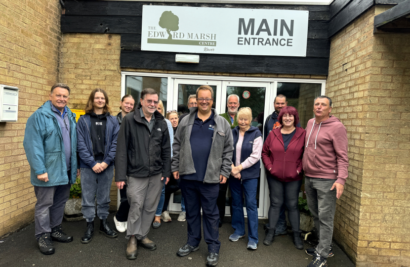 Mike with other volunteers at the Edward Marsh Centre in Kinver