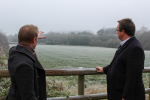 Mike Wood meeting with Wombourne councillor Dan Kinsey about the need to protect Green Belt sites that form a buffer between the village and the Black Country