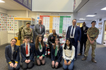 Mike with students and staff following the Summerhill School assembly