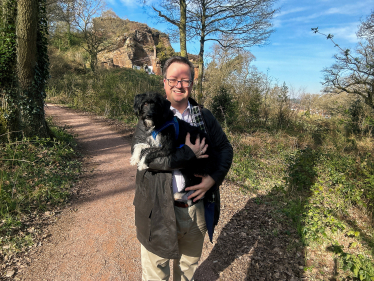 Mike with his puppy Frank in Kinver