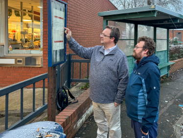 Mike at bus stop Perton