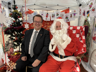 Mike with Santa to open the Wordsley Christmas Bazaar