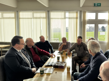 Mike Wood MP meeting with local farmers and NFU representatives in Enville