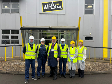 Mike with Plant Manager Adam Moloney and others at McCain Foods Wombourne