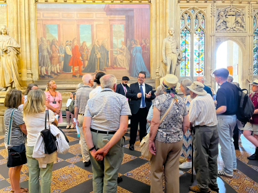 Mike with residents on a previous tour of Parliament