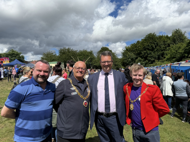 Mike with Cllr Martin Perry, Cllr Vince Merick and Cllr Dan Kinsey at this year's Wombourne Carnival
