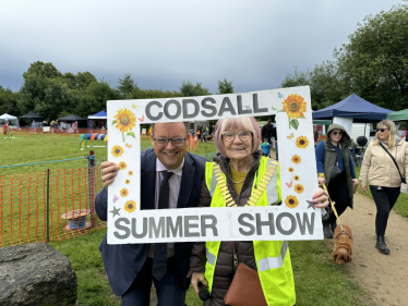 Mike with Cllr Meg Barrow at Codsall Summer Show