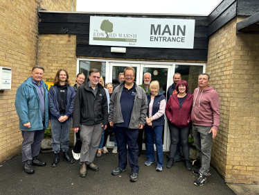 Mike with other volunteers at the Edward Marsh Centre in Kinver